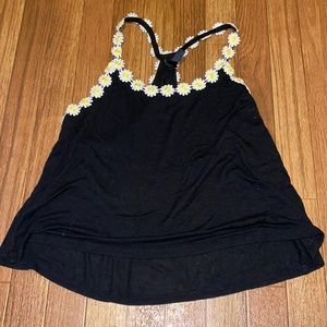 black tank top with flowers